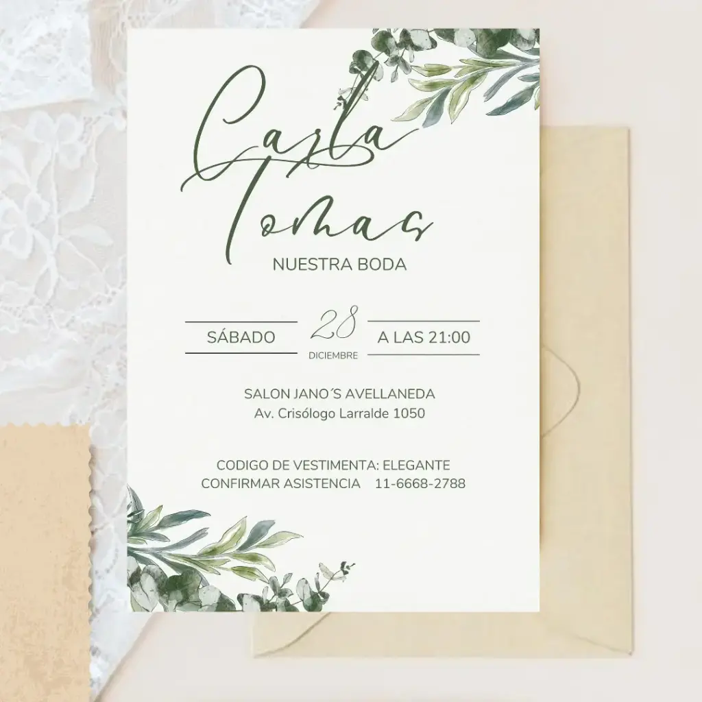 Invitacion tarjeton para bodas