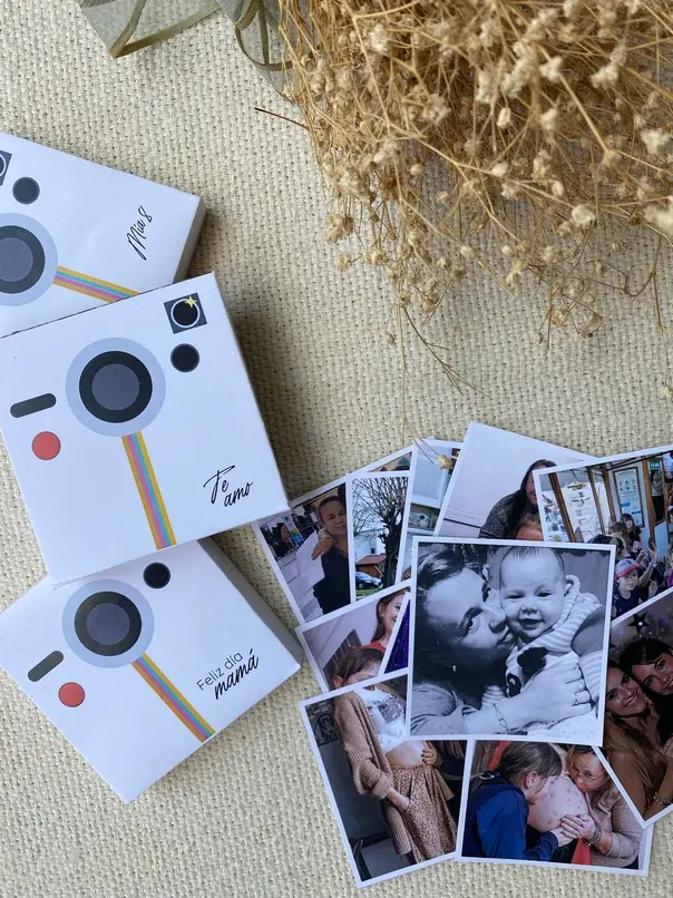 12 Mini polaroid + caja para eventos