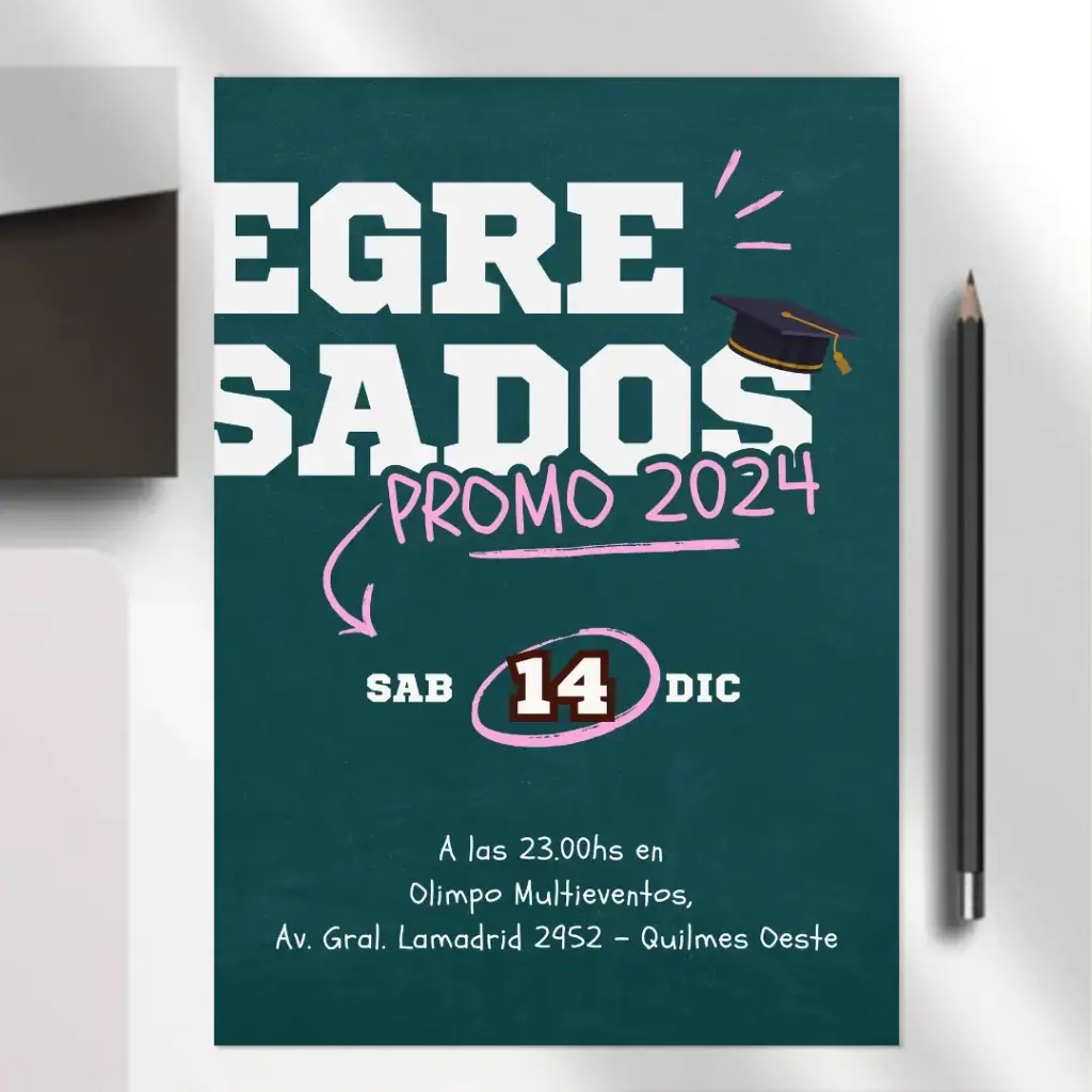 Invitacion tarjeton para fiesta de egresados