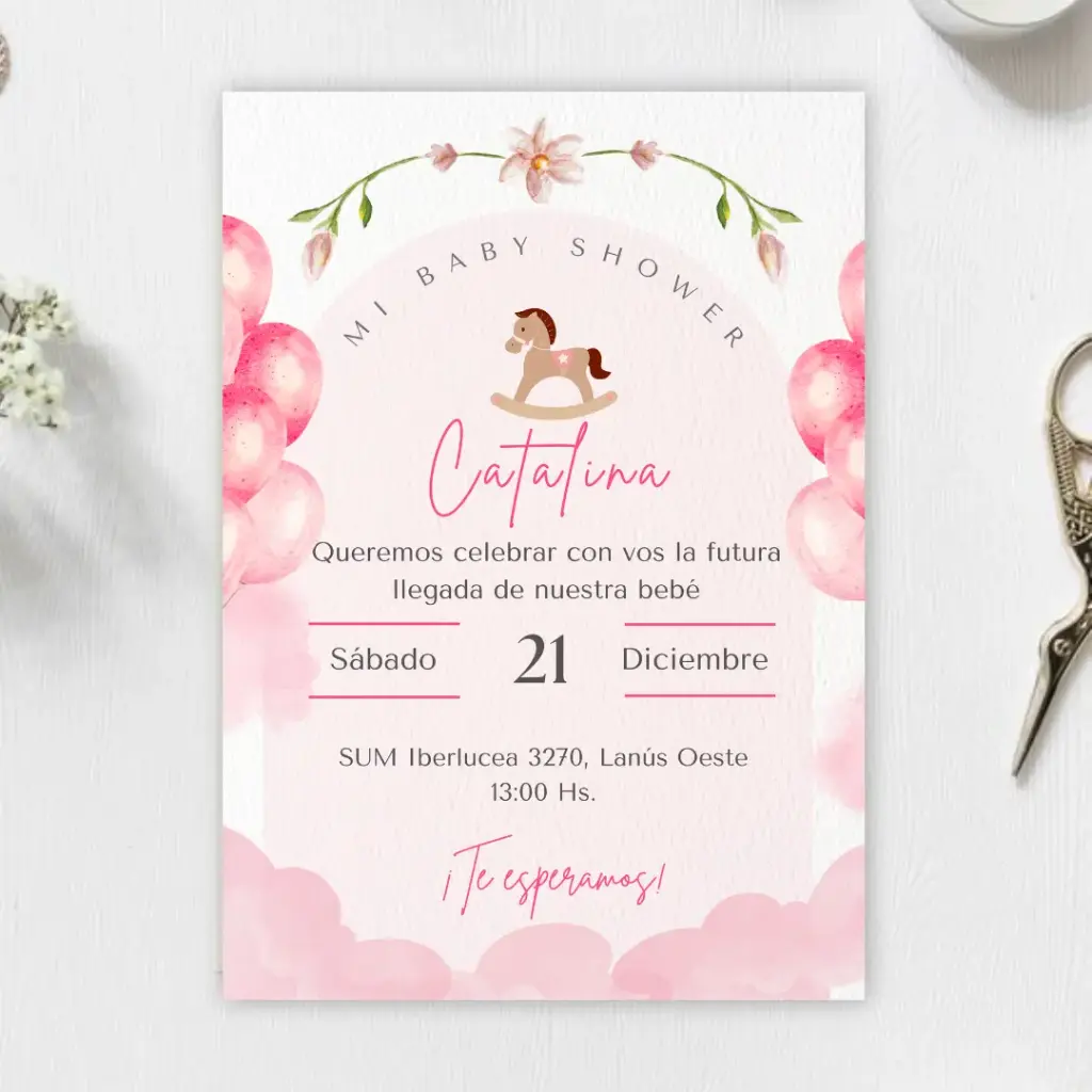 Invitacion tarjeton para baby shower