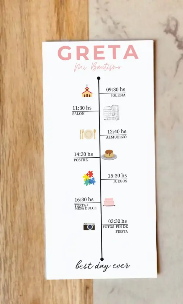 Timeline para bautismo primer año