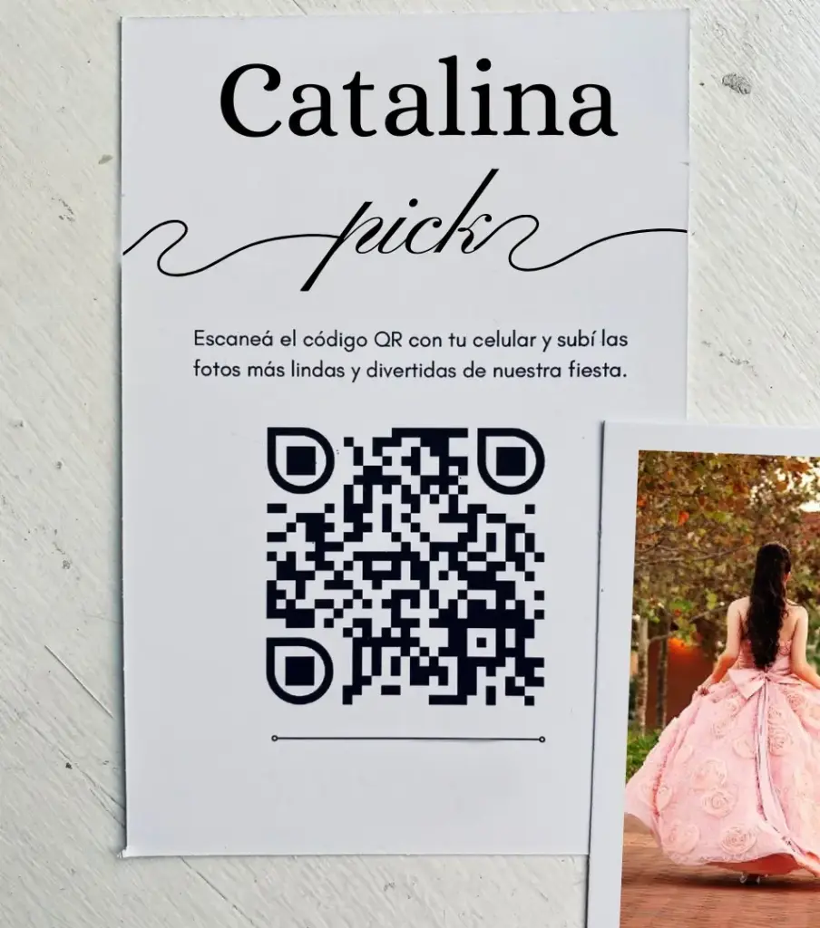 Tarjeta QR fotos para quince años