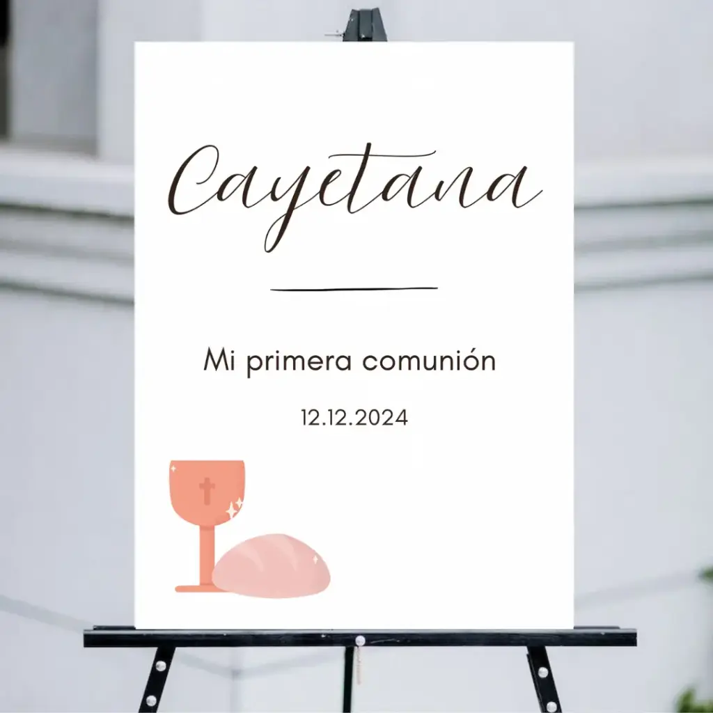 Cartel de bienvenida para comunion