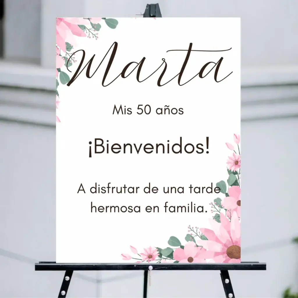 Cartel de bienvenida para cumpleaños