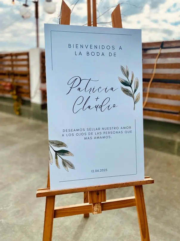 Cartel de bienvenida para bodas