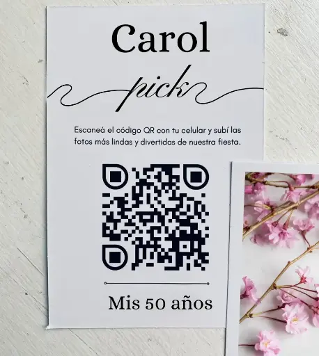 Tarjeta QR fotos para cumpleaños