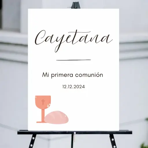 Cartel de bienvenida para comunion