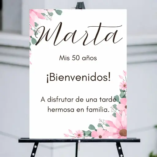 Cartel de bienvenida para cumpleaños